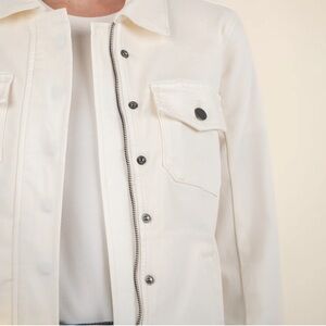 Kut from the Kloth Cream Jean Jacket Amanda Boxy